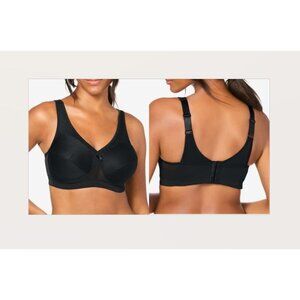 Glamorise Magic Lift NWOT Black 44H (5D) Medium-Impact Wireless Sport Bra 1005